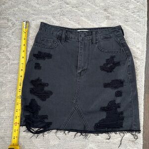 Hollister Black Distressed Mini Skirt